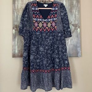 Sundance Multi color print dress. Size Large